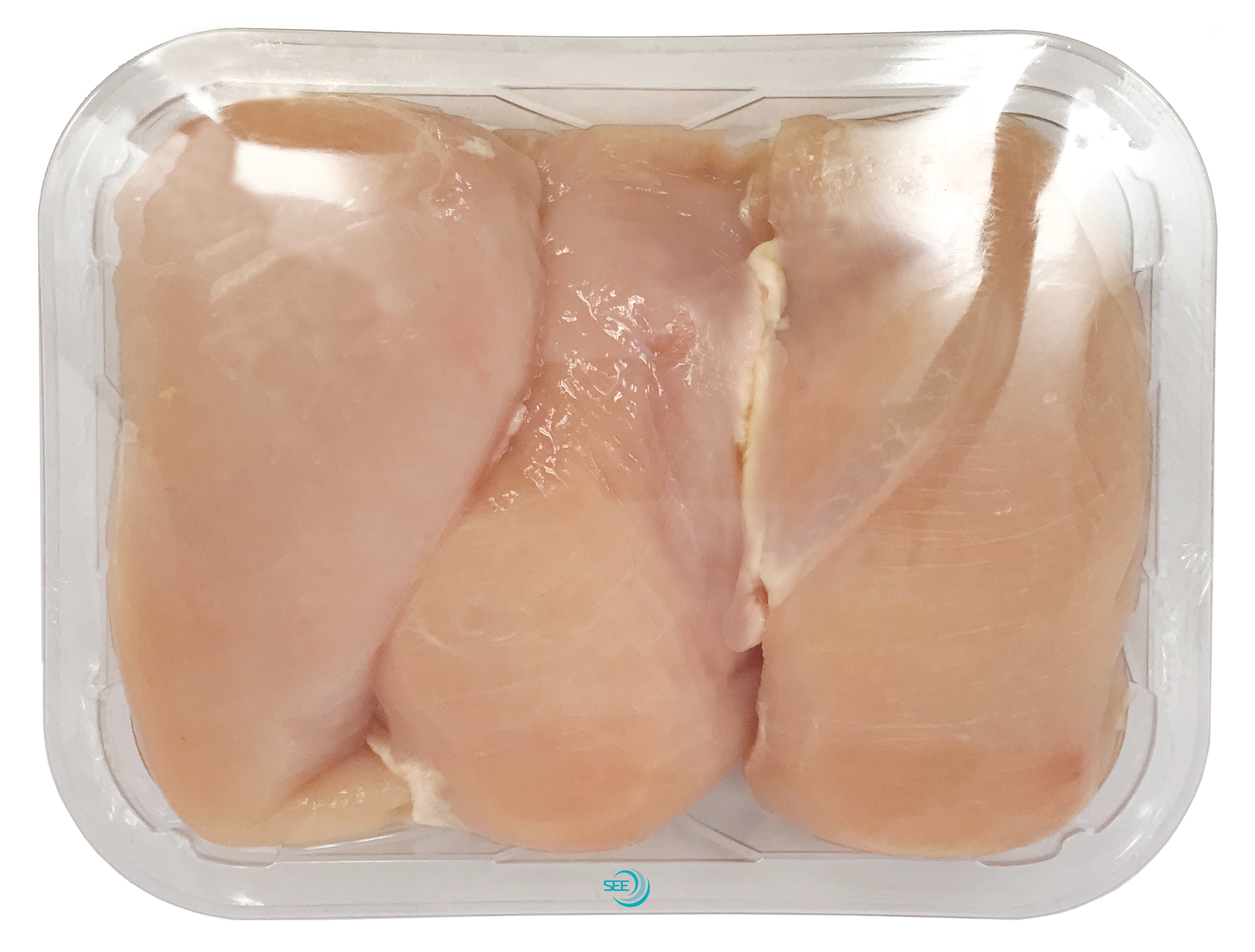 Bandeja overwrap preformada CRYOVAC con pechugas de pollo