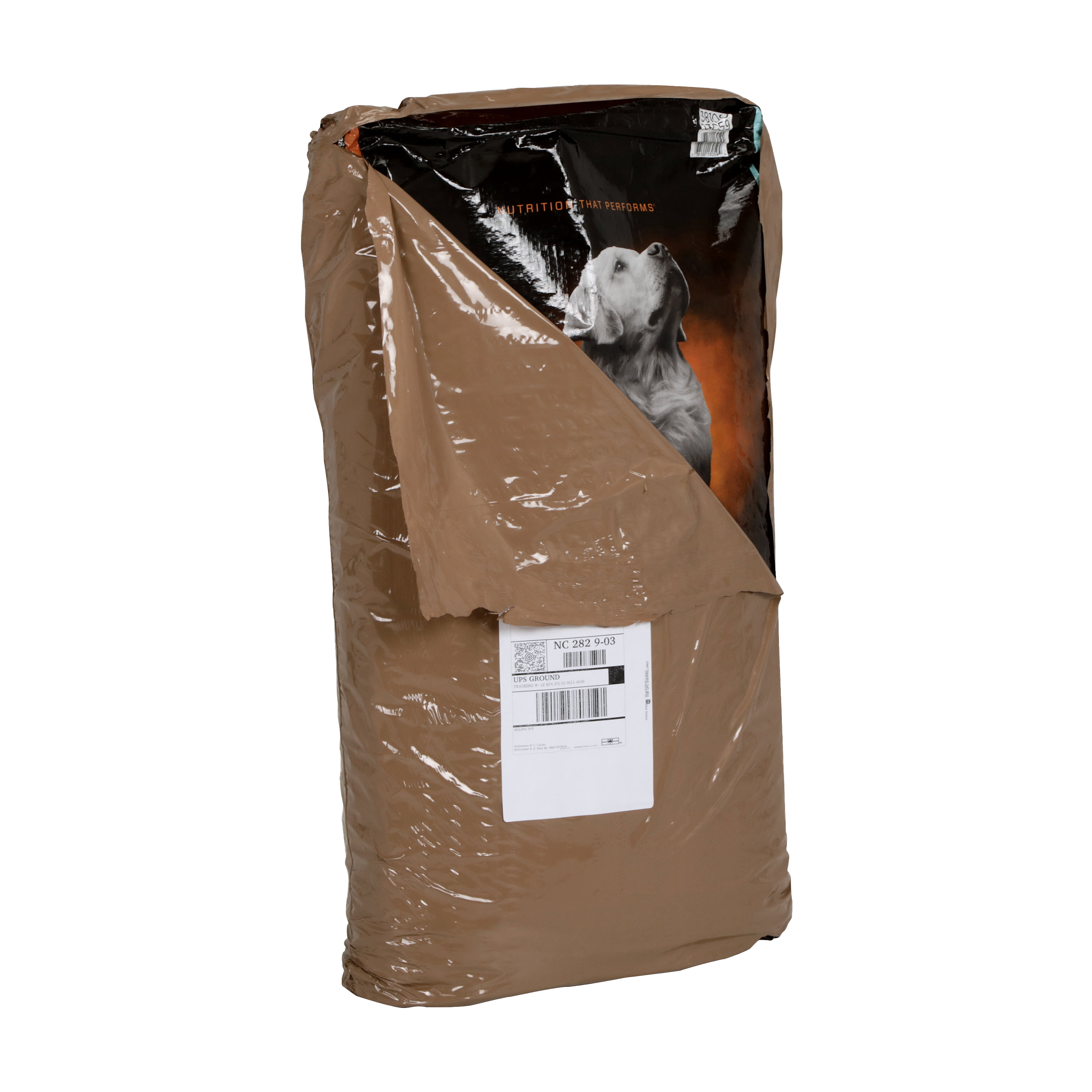 stealthwrap opaque cartoning film around dog food bag